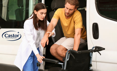 Young woman helping the man