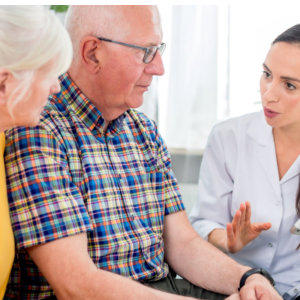 caregiver and senior couple