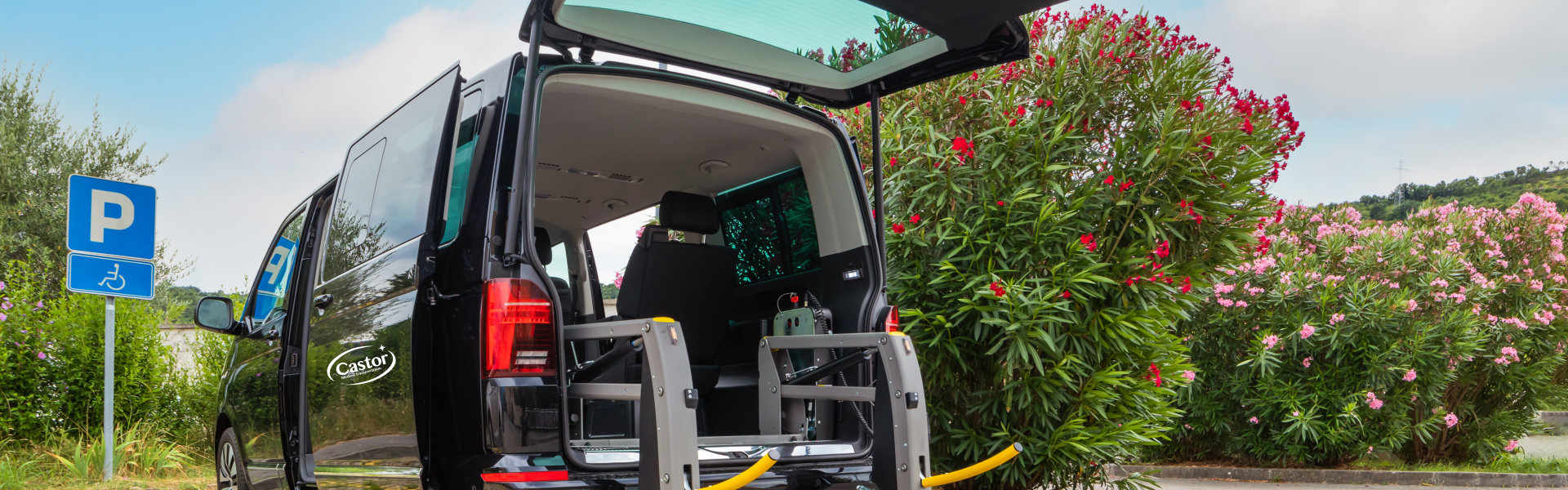 Van with wheelchair ramp