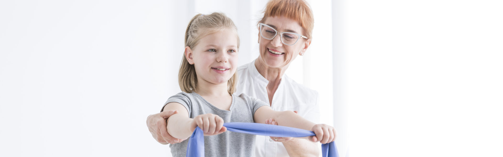 caregiver taking care of little girl